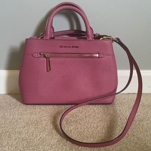 Michael Kors Small Hailee Tulip Pink Saffiano Leather Satchel